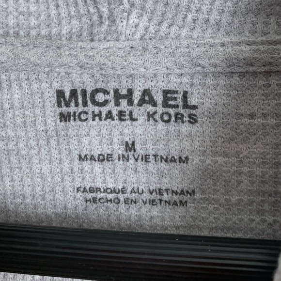 Michael Kors Women's Gray Shirt Size Medium Top Cowl Long Sleeve - Picture 2 of 6